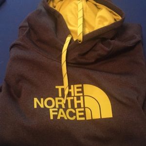 Men’s North face hoodie dark grey and green
